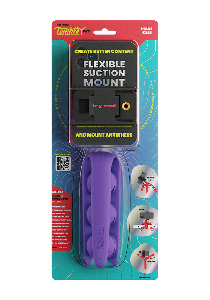 Tenikle PRO - Flexible Suction Mount & Tripod - Mount Stuff Anywhere